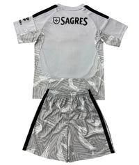 Benfica 26/27 Gray/Black Shoulder Stripes Goalkeeper Kids Jersey Set