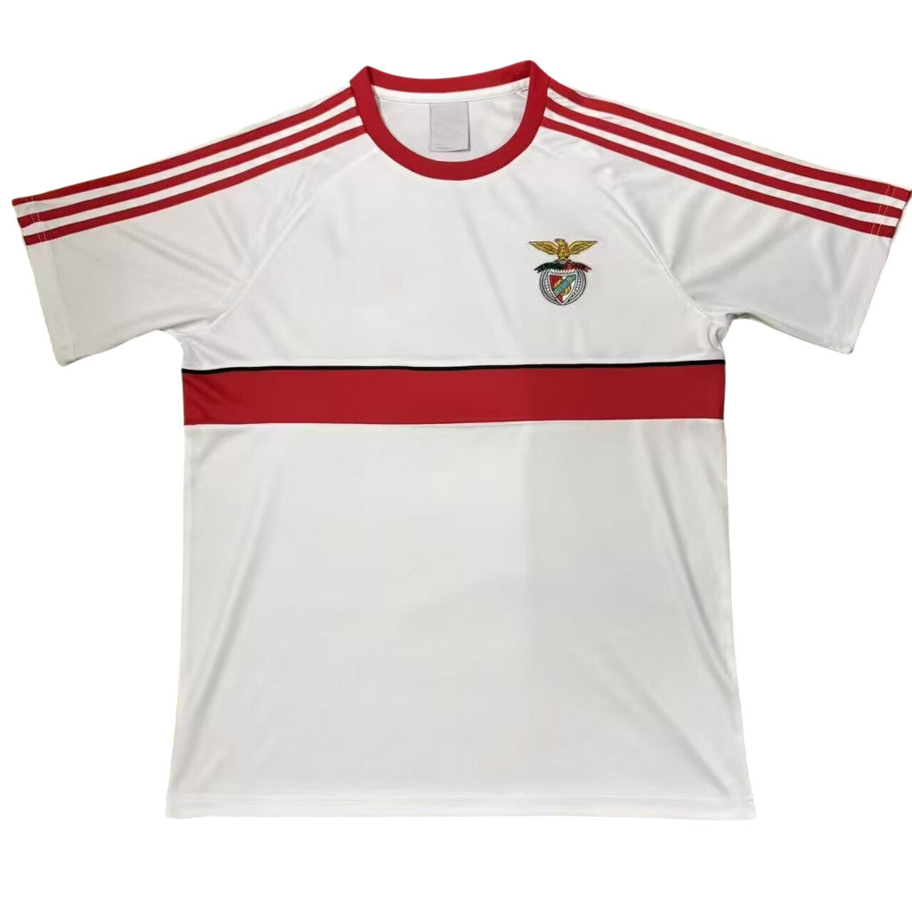 Benfica 26/27 White/Red Shoulder Stripes Travel Jersey