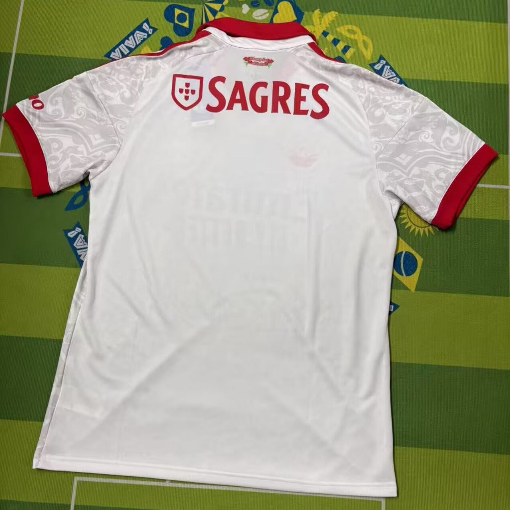 Benfica 26/27 White/Red Stripes Away Jersey