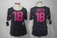Bengals 2021/22 Green #18 Black Women NFL Jersey