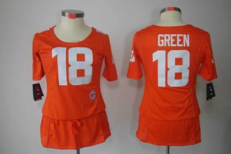 Bengals 2021/22 Green #18 Orange Women NFL Jersey