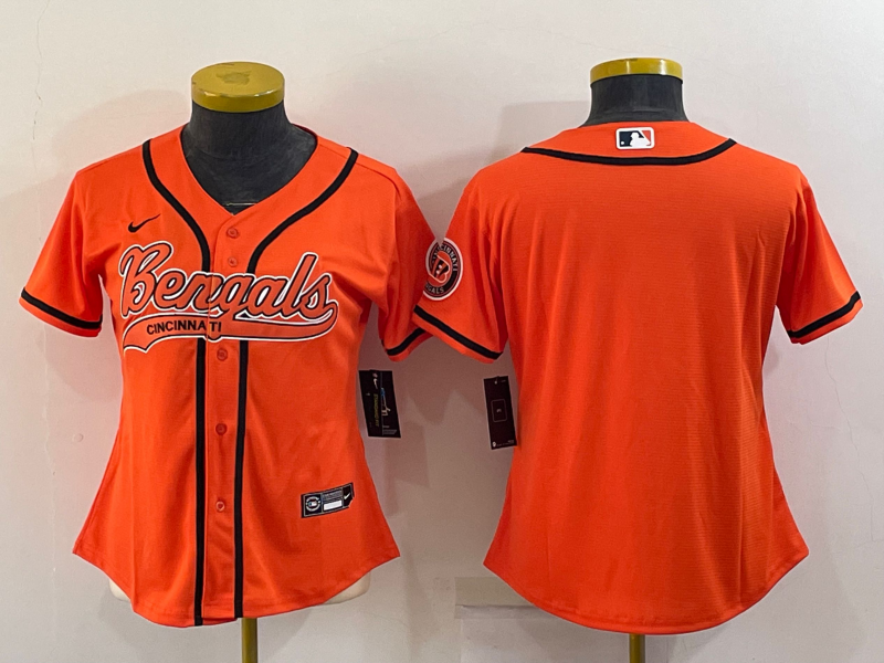 Bengals 2021/22 Orange Women Baseball Style Jersey