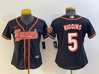 Bengals 2022/23 Higgins #5 Black Women Baseball Style Jersey