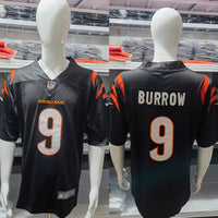 Bengals 25/26 Burrow #9 Black NFL Game Jersey