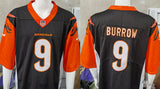 Bengals 25/26 Burrow #9 Black/Red NFL Game Jersey