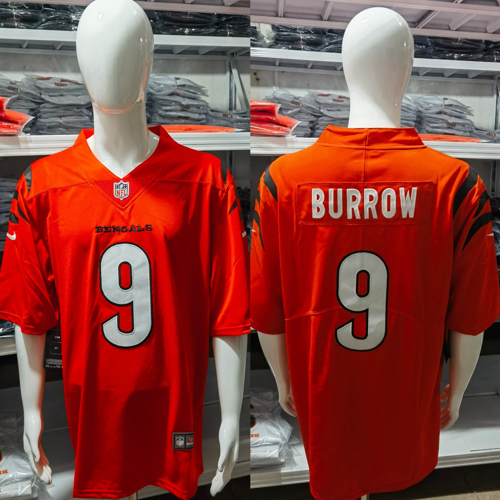 Bengals 25/26 Burrow #9 Red NFL Game Jersey