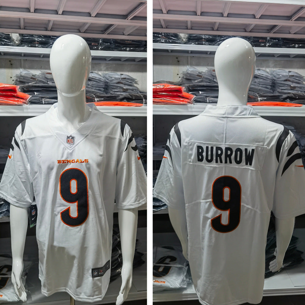 Bengals 25/26 Burrow #9 White NFL Game Jersey
