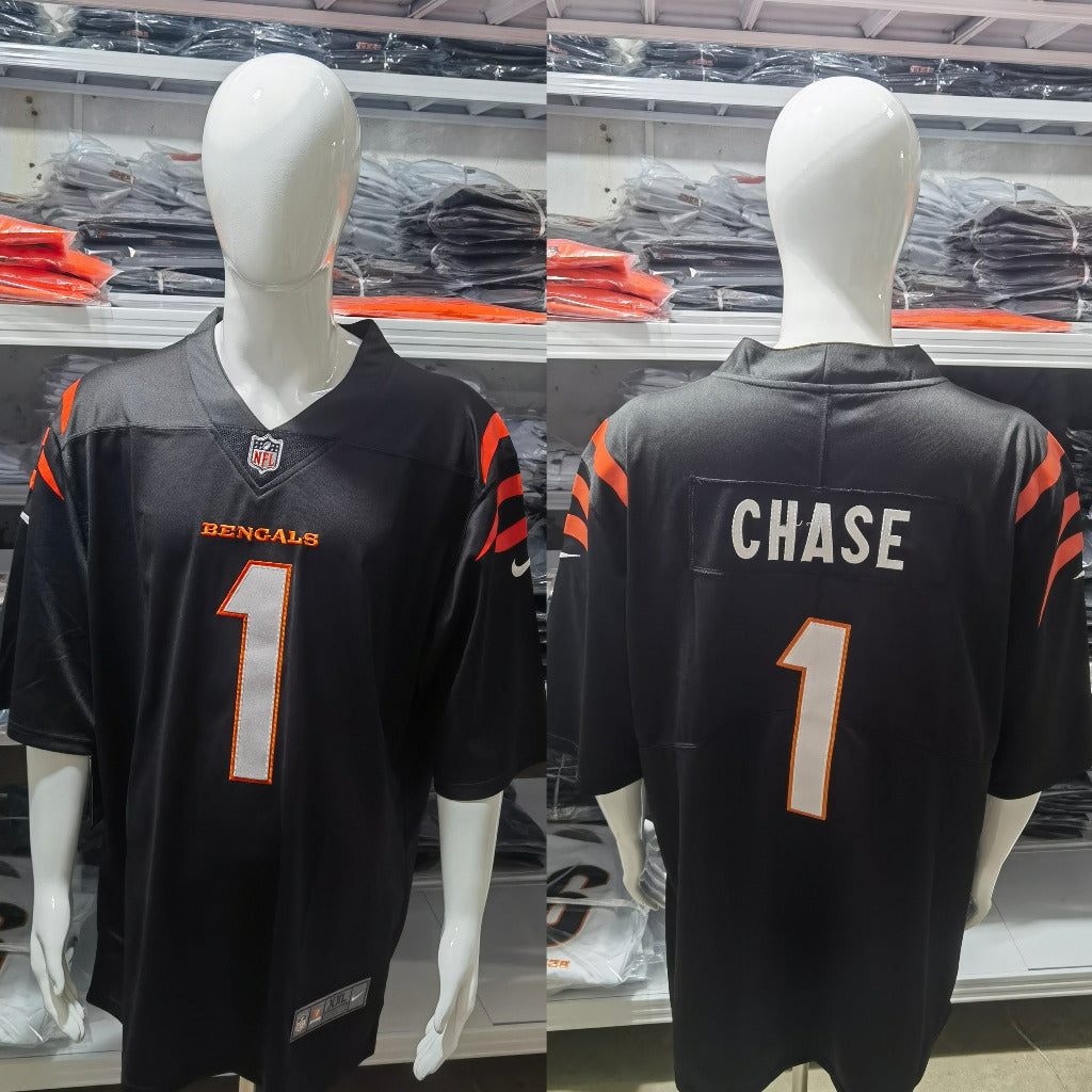 Bengals 25/26 Chase #1 Black NFL Game Jersey