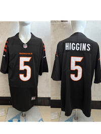 Bengals 25/26 Higgins #5 Black NFL Game Jersey