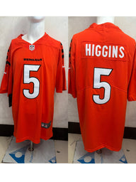 Bengals 25/26 Higgins #5 Red NFL Game Jersey
