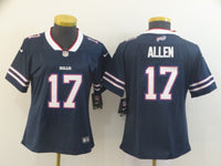Bills 2021/22 Allen #17 Navy/White Women NFL Jersey