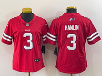Bills 2022/23 Hamlin #3 Red/White Women NFL Jersey