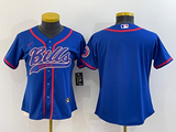 Bills 2022/23 Royal Blue/White Women NFL Baseball Style Jersey