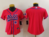 Bills 2023/24 Red/Blue/White Women NFL Baseball Style Jersey