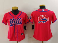 Bills 2023/24 Red/Blue/White Women NFL Baseball Style Jersey
