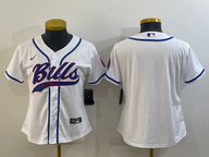 Bills 2023/24 White/Blue Women NFL Baseball Style Jersey