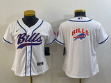 Bills 2023/24 White/Blue Women NFL Baseball Style Jersey