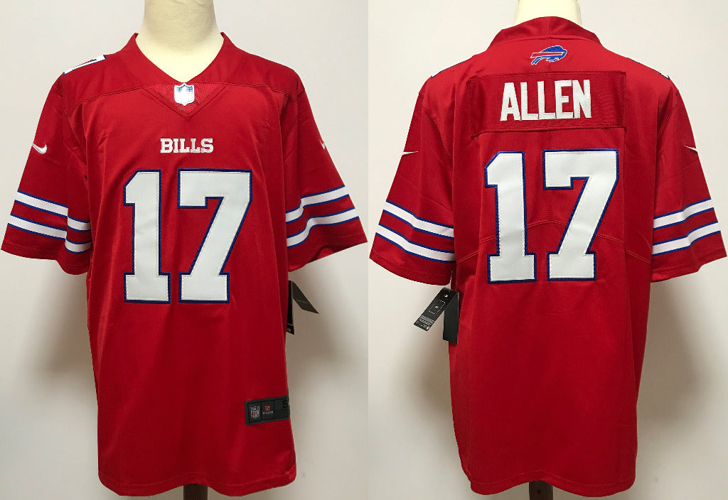 Bills 25/26 Allen #17 Red NFL Game Jersey