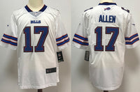 Bills 25/26 Allen #17 White NFL Game Jersey