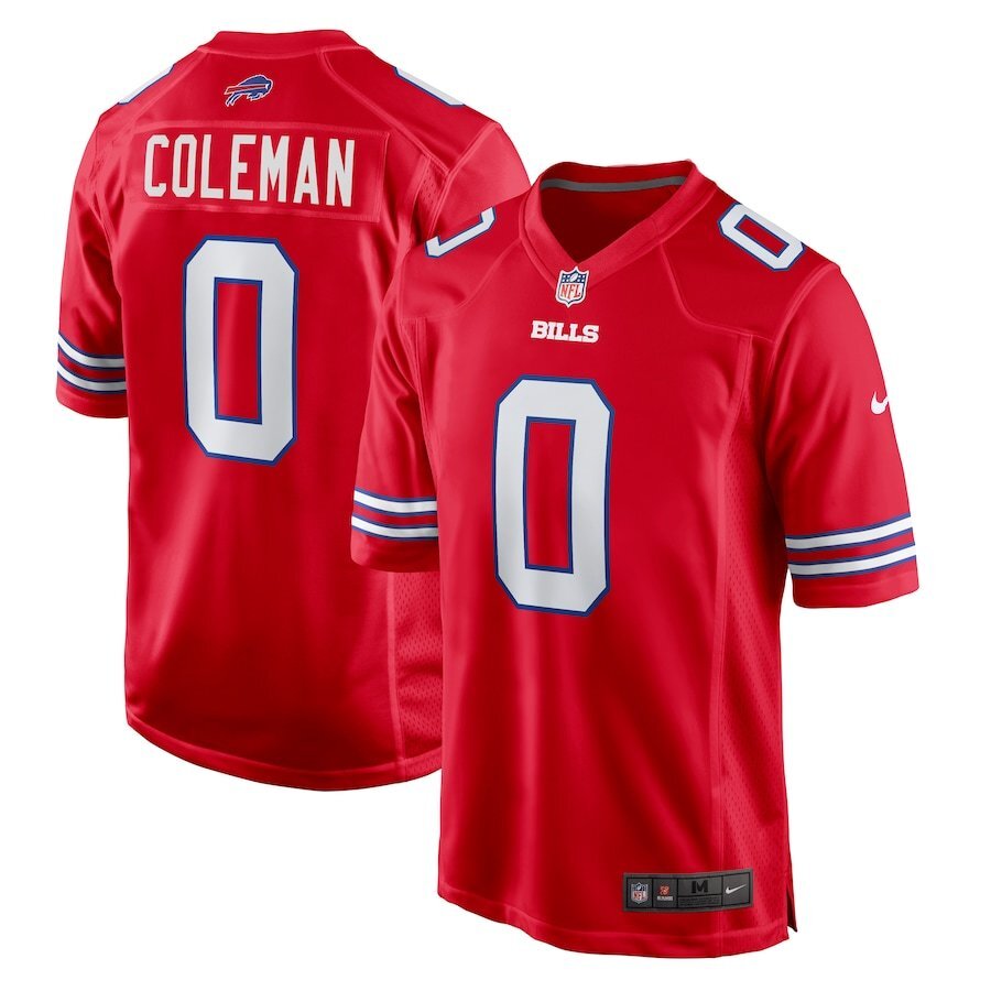 Bills 25/26 Coleman #0 Red NFL Game Jersey