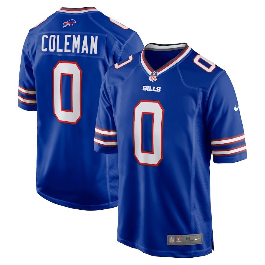 Bills 25/26 Coleman #0 Royal Blue NFL Game Jersey