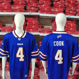 Bills 25/26 Cook #4 Royal Blue NFL Game Jersey