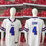 Bills 25/26 Cook #4 White NFL Game Jersey