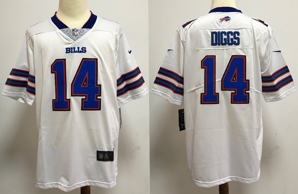 Bills 25/26 Diggs #14 White NFL Game Jersey