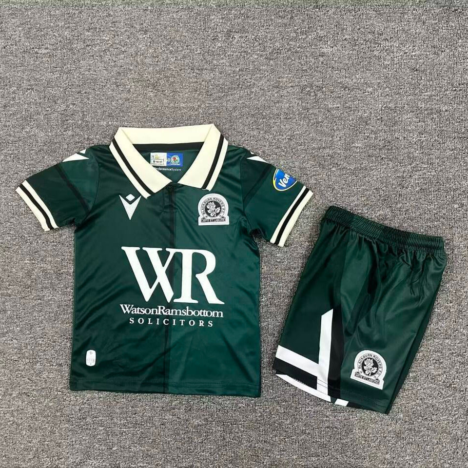 Blackburn Rovers 25/26 Green Third Away Kids Jersey Set