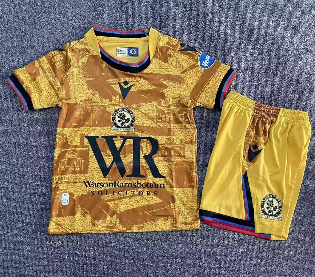 Blackburn Rovers 25/26 Yellow Third Away Kids Jersey Set