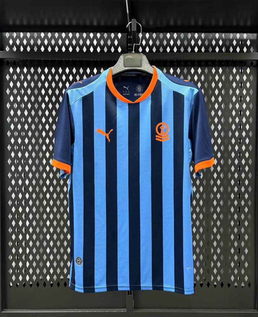 Blackpool 26/27 Blue Striped/Orange Away Jersey