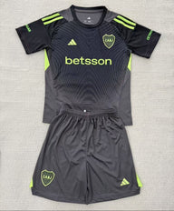 Boca Juniors 25-26 Black Goalkeeper Kids Jersey Set