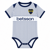 Boca Juniors 26/27 Navy/White Vertical Stripes Away Baby Bodysuit Jersey