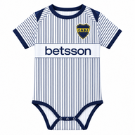 Boca Juniors 26/27 Navy/White Vertical Stripes Away Baby Bodysuit Jersey