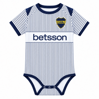 Boca Juniors 26/27 Navy/White Vertical Stripes Away Baby Bodysuit Jersey