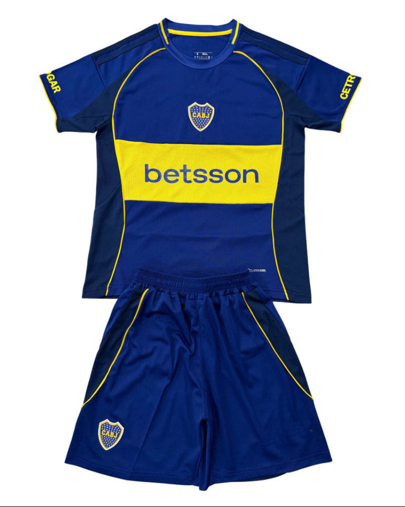 Boca Juniors 26/27 Royal Blue/Yellow Trim Commemorative Kids Jersey Set