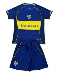 Boca Juniors 26/27 Royal Blue/Yellow Trim Commemorative Kids Jersey Set