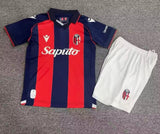 Bologna 26/27 Vertical Red/Blue Stripes Home Kids Jersey Set