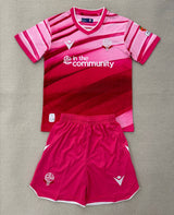 Bolton 25/26 Red/Pink Third Kids Jersey Set