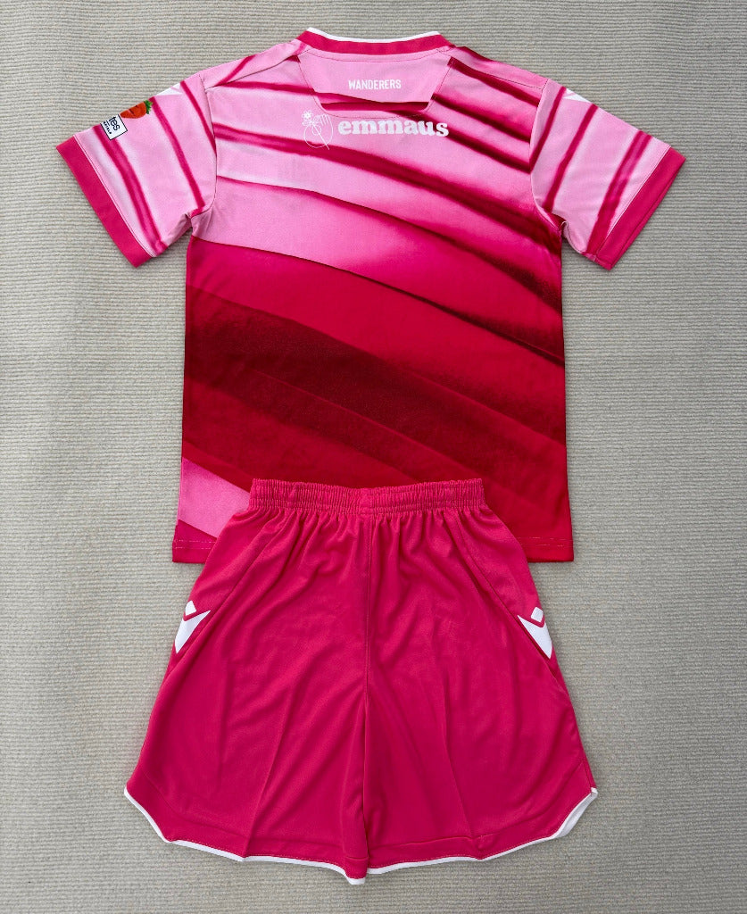 Bolton 25/26 Red/Pink Third Kids Jersey Set