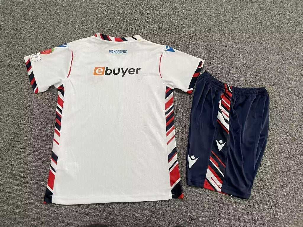 Bolton Wanderers 25/26 White/Red Home Kids Jersey Set
