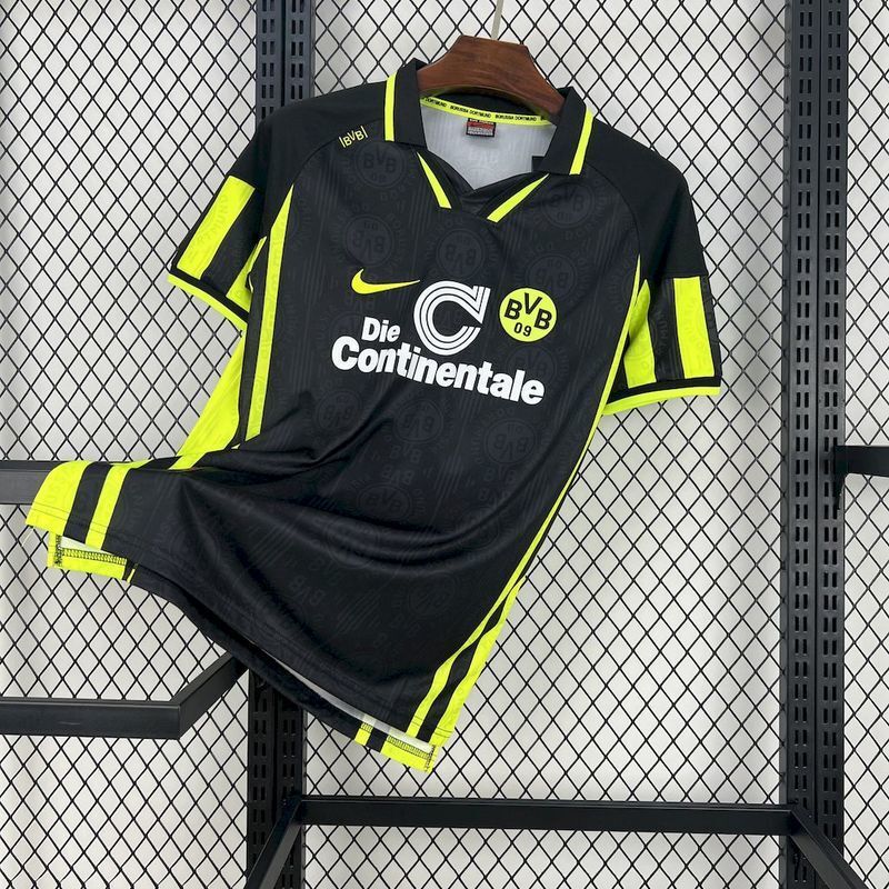 Borussia Dortmund 1996/97 Vintage Retro Black Away Jersey