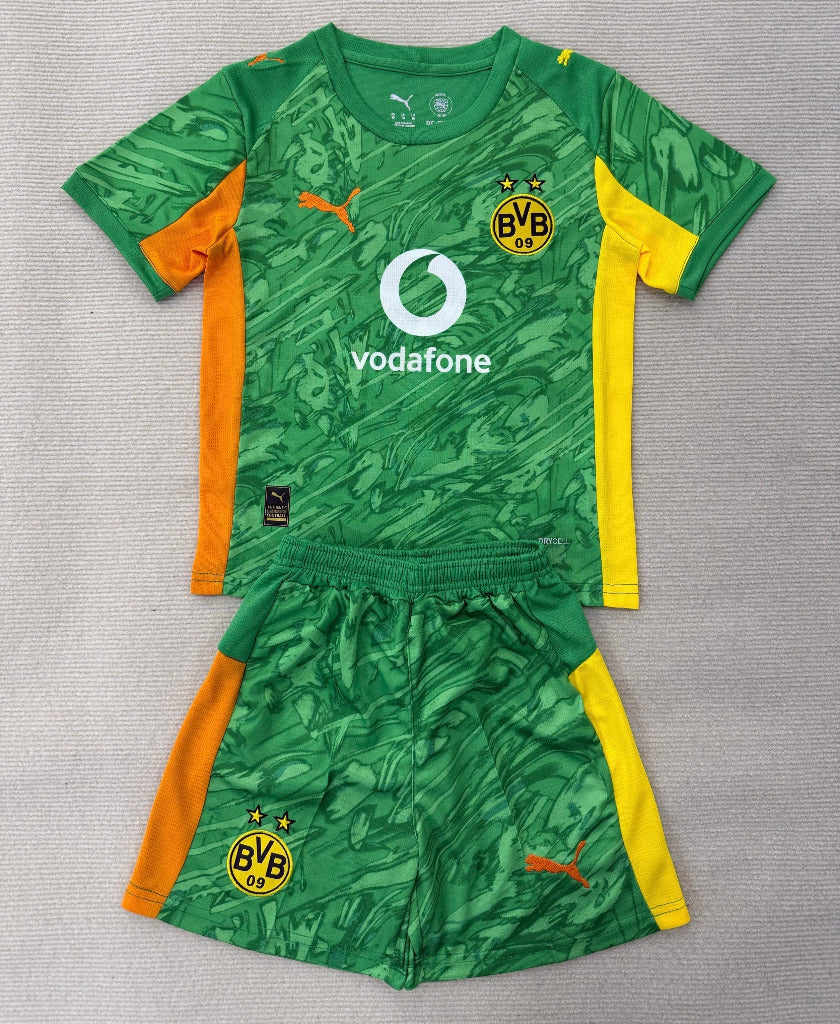 Borussia Dortmund 25/26 Green Goalkeeper Kids Jersey Set