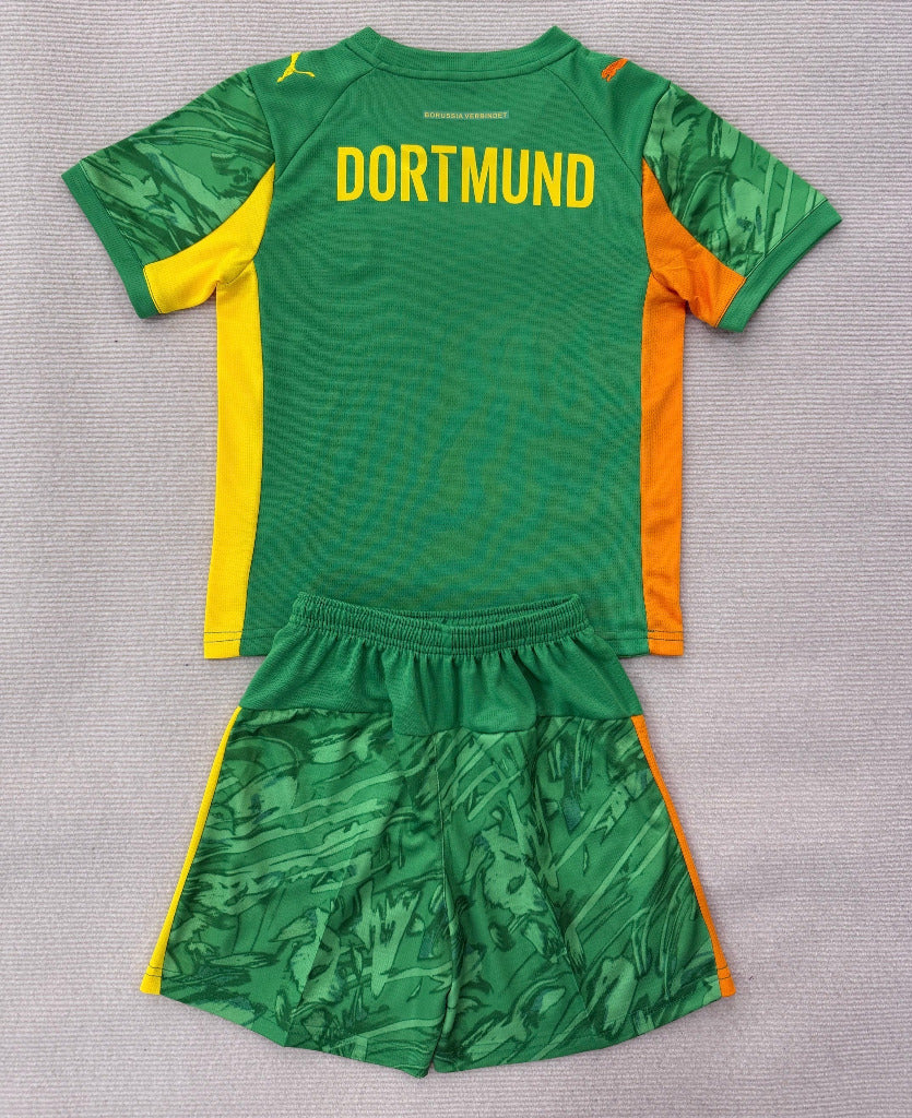 Borussia Dortmund 25/26 Green Goalkeeper Kids Jersey Set