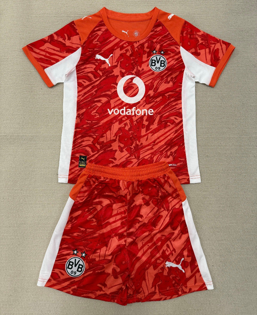 Borussia Dortmund 25/26 Orange Goalkeeper Kids Jersey Set