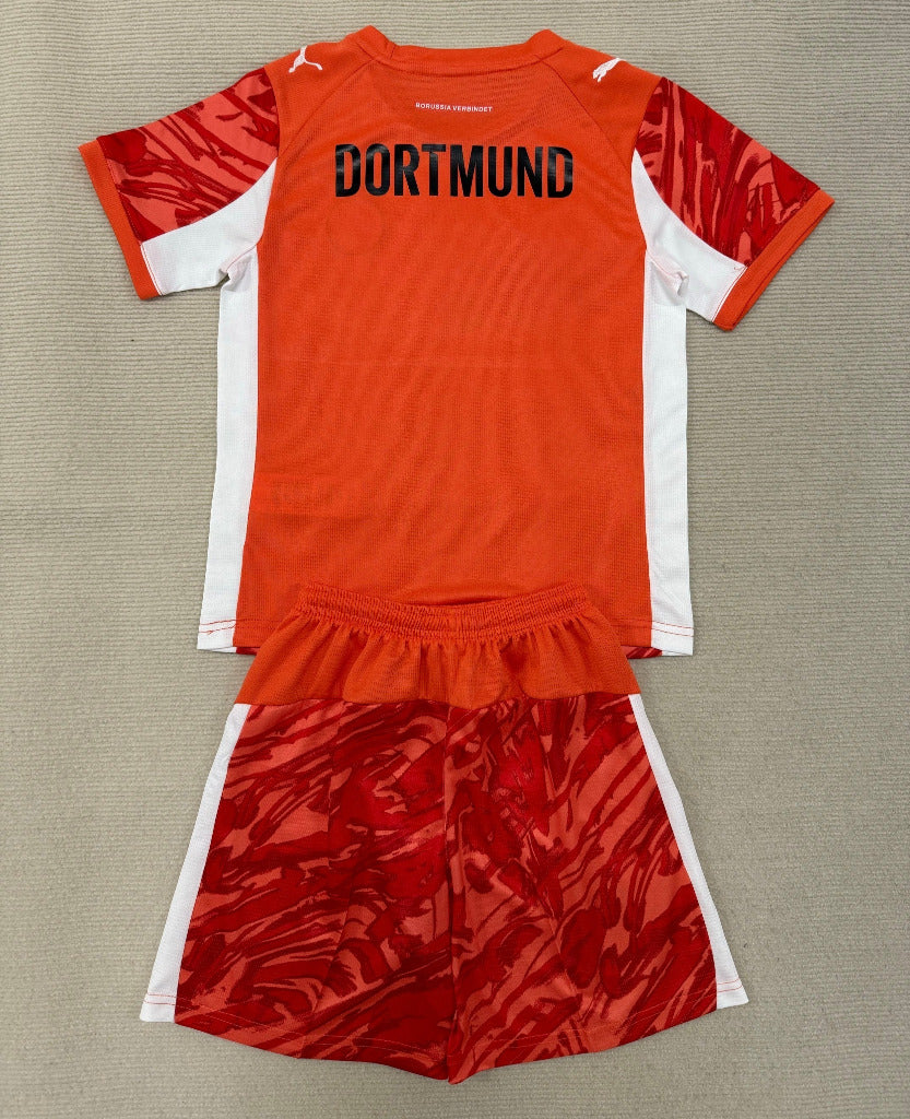 Borussia Dortmund 25/26 Orange Goalkeeper Kids Jersey Set