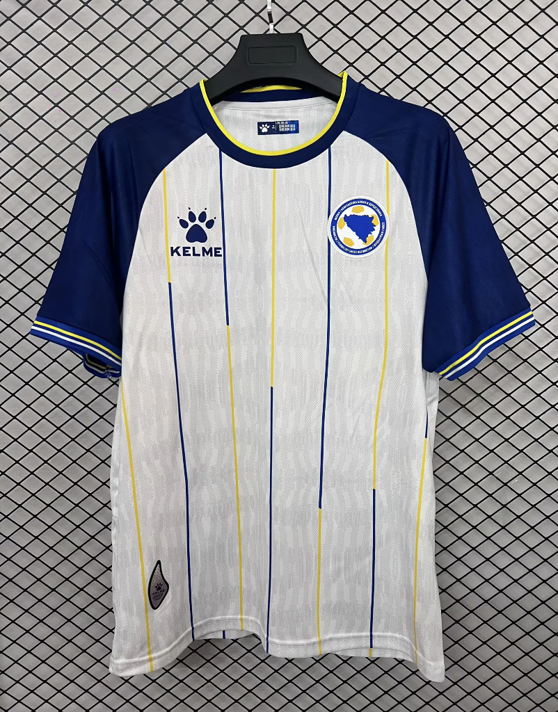 Bosnia and Herzegovina 26/27 World Cup White/Blue/Yellow Trim Away Jersey