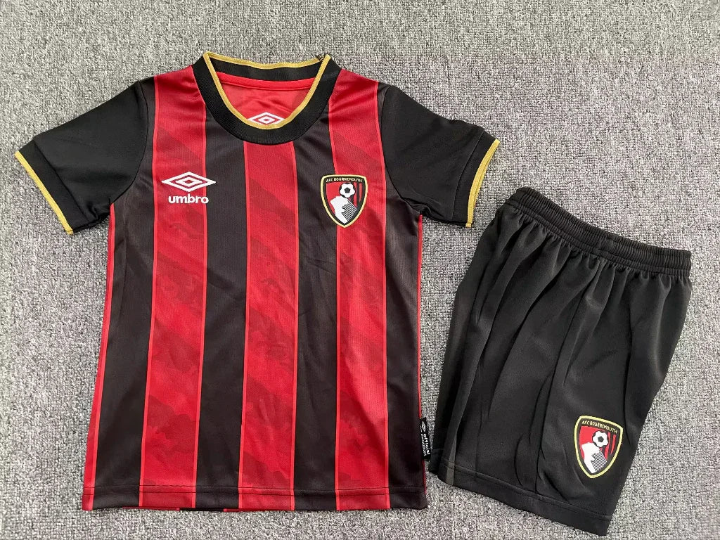 Bournemouth 25/26 Red/Black Home Kids Jersey Set