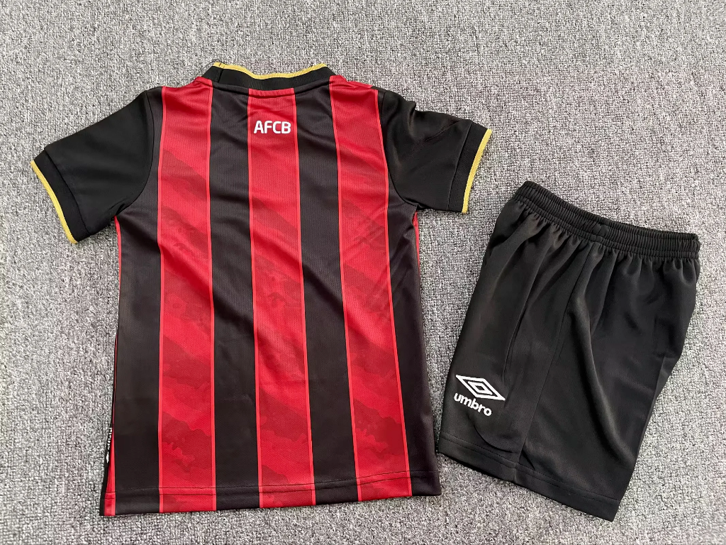 Bournemouth 25/26 Red/Black Home Kids Jersey Set