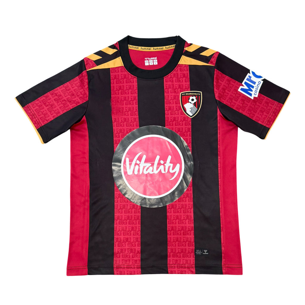 Bournemouth 26/27 Red and Black Vertical Stripes Home Jersey